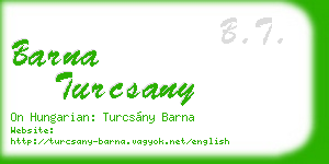 barna turcsany business card