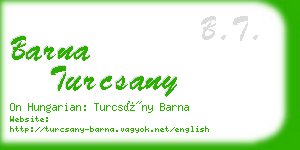 barna turcsany business card